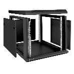 Шкаф телекоммуникационный 19' настенный 9U ExeGate EC-WM-9U.600.G.BLACK (19', 9U, 600x600x500мм (ШхГхВ), передняя дверь закаленное стекло, съемные боковые панели, пыле- и влагозащита IP23, черный RAL 9004), фото4