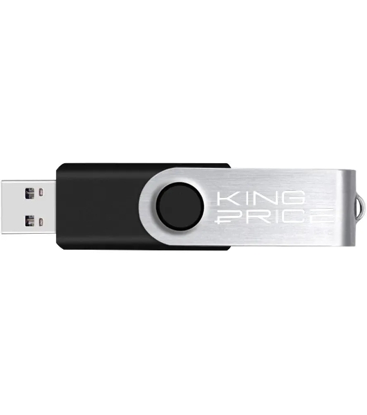 Флешка USB KingPrice KPFD2 (KPFD2A064ABK), 64Gb, USB 2.0, R/W 20/10, черный/серебристый