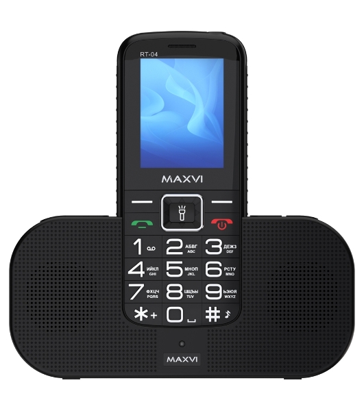 Мобильный телефон Maxvi RT-04 + док-станция, черный