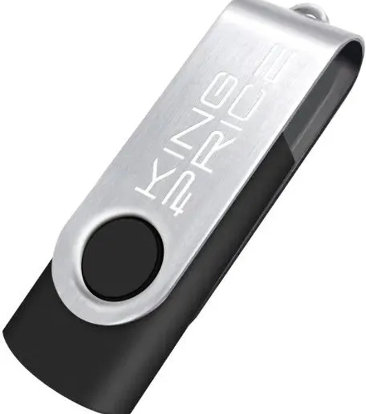 Флешка USB KingPrice KPFD2 (KPFD2A064ABK), 64Gb, USB 2.0, R/W 20/10, черный/серебристый