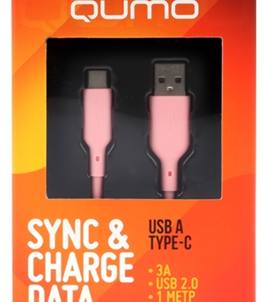 Кабель USB-A to Type-C, silica gel, 1м, 3A, 18W (pink)