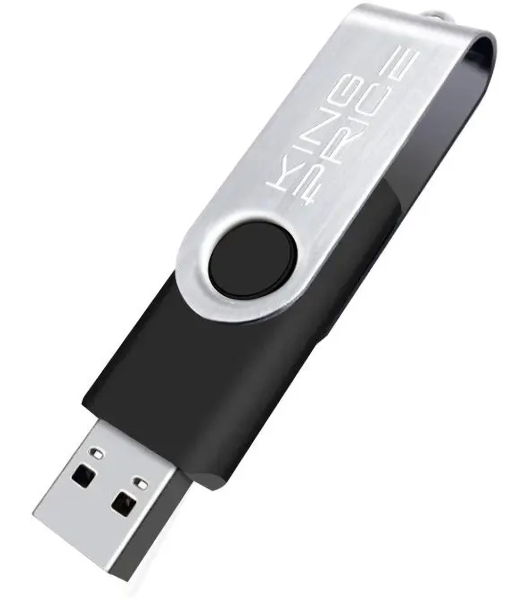 Флешка USB KingPrice KPFD2 (KPFD2A064ABK), 64Gb, USB 2.0, R/W 20/10, черный/серебристый