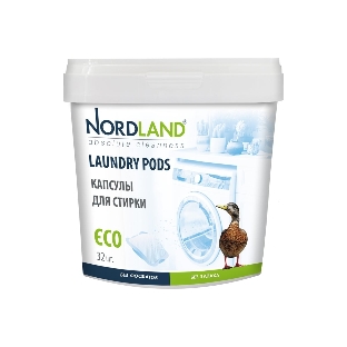 Средство для стирки бесфосфатное. Nordland Капсулы для стирки, 32 шт