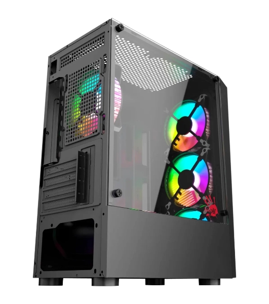 Компьютерный корпус Bloody BD-CC102F черный без БП mATX 2x120мм 2xUSB 2.0 1xUSB 3.0 audio bott PSU