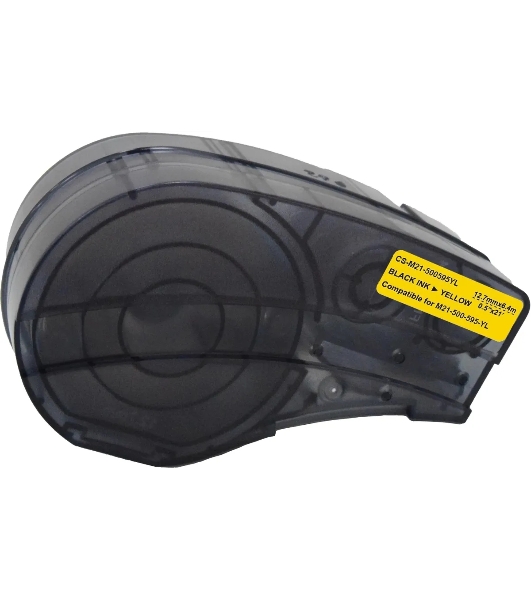 Картридж ленточный Cactus CS-M21-500595YL черный шрифт, желтый фон (12.7 мм, 6.4 м) для Brady BMP21-PLUS, BMP21-LAB