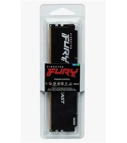 Оперативная память Kingston Fury Beast, DDR5, 16Gb (1x16GB), 5600MHz, CL36, DIMM, с радиатором, черный