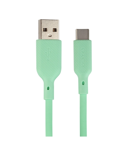Кабель USB-A to Type-C, silica gel, 1м, 3A, 18W (gren)