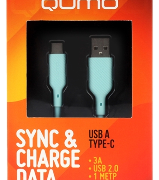 Кабель USB-A to Type-C, silica gel, 1м, 3A, 18W (blue)