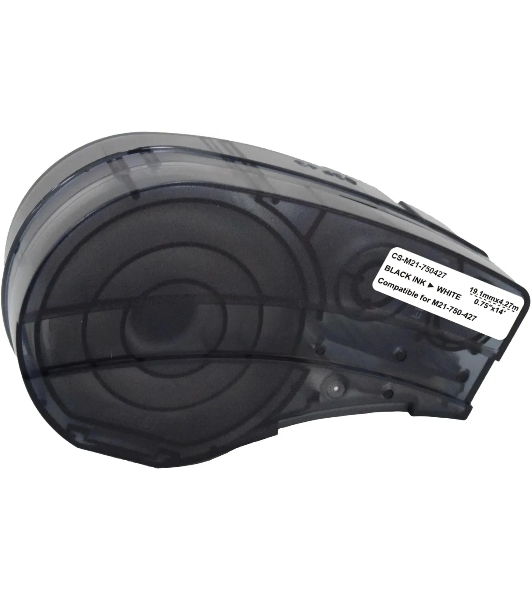 Картридж ленточный Cactus CS-M21-750427 черный шрифт, белый фон (19.1 мм, 4.27 м) для BRADY BMP21-PLUS, BMP21-LAB