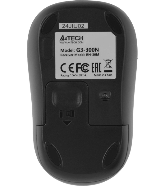 Мышь беспроводная A4Tech V-Track G3-300N черный, 1000 dpi, радиоканал, USB, кнопки - 3