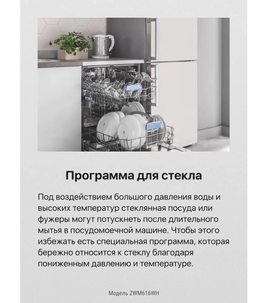 Посудомоечная машина Hansa ZWM616WH, белый, 59.8 см, 12 компл., 49 дБ, класс A++