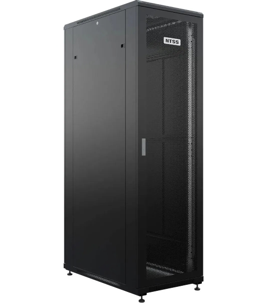 Шкаф серверный NTSS Премиум (NTSS-R42U80100PD/PDD-BL) напольный 42U 800x1000 мм пер. дв. перфор. металл 900 кг серый 910 мм 160 кг 1987 мм IP20 сталь