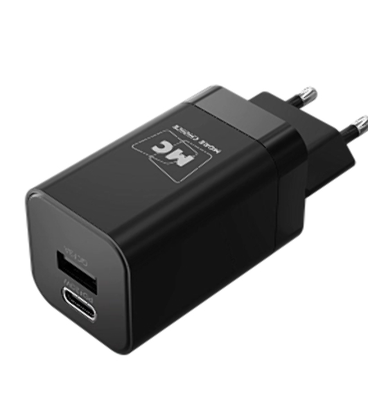 Сетевое зарядное устройство MORE CHOICE NC85 1USB+1Type-C 3.0A PD 20W+QC3.0, черный