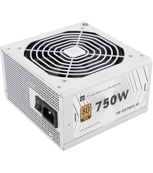 Блок питания 750W/Power Supply Thermalright, 750W 80+ Gold (ATX, 3.1, PCIe 5.1, Non-modular, 1x24(20+4)pin, 1xCPU 8(4+4)pin, 2xPCIe*2 8(6+2)pin, 5xSATA3, 1x12+4pin (12VHPWR PCIe 5.1 12+4pin 600mm), 3xMOLEX4pin, Active, 120x120мм, 150x140x86mm, APFC, white)