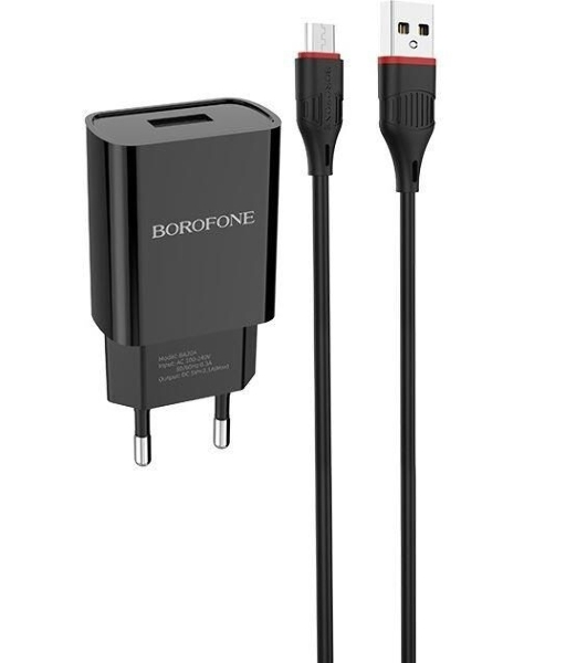 Сетевое зарядное устройство BOROFONE (6931474702135) для micro USB BA20Am черный