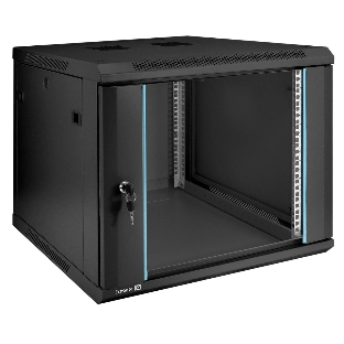 Шкаф телекоммуникационный 19' настенный 9U ExeGate EC-WM-9U.600.G.BLACK (19', 9U, 600x600x500мм (ШхГхВ), передняя дверь закаленное стекло, съемные боковые панели, пыле- и влагозащита IP23, черный RAL 9004)
