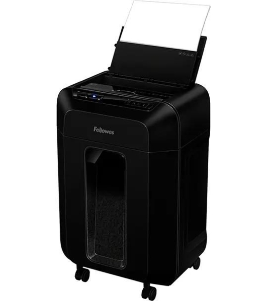 Шредер Fellowes AutoMax 90М черный с автоподачей (секр.P-4) фрагменты 90лист. 17лтр. скрепки скобы пл.карты