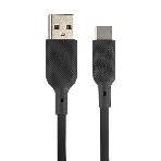 Кабель USB-A to Type-C, silica gel, 1м, 3A, 18W черный, фото 1