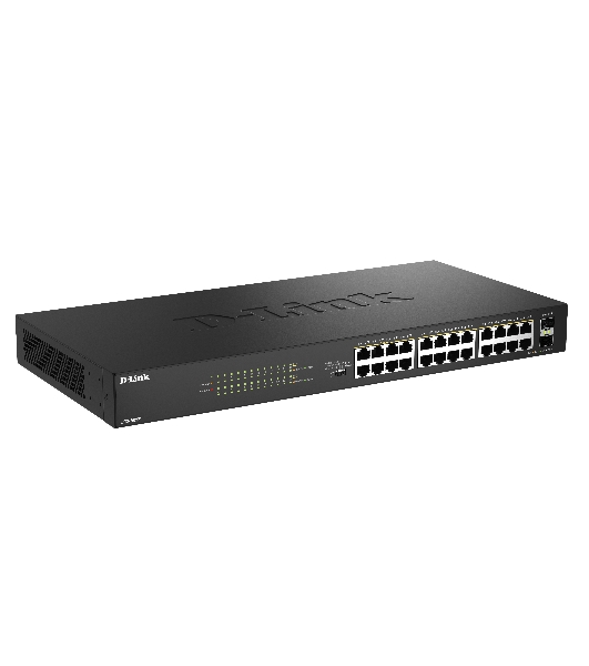 Коммутатор D-Link DGS-1026P/A1A, 24×1 Гбит/с + 2×1 Гбит/с SFP, неуправляемый