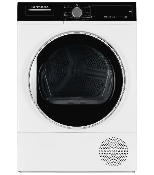 Сушильная машина Kuppersberg DM 560 W белый, 8 кг, сушка - конденсационная, программ - 15, 59.5 x 84.5 x 56.6 см