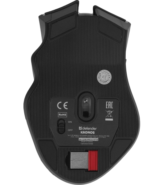 Мышь беспроводная Defender Kronos GM-695 черный, 1600 dpi, радиоканал, USB, кнопки - 7