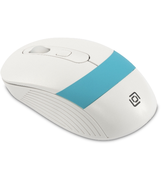 Мышь беспроводная Oklick 310MW белый/синий, 3200 dpi, радиоканал, USB, кнопки - 4