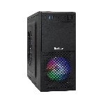 Компьютерный корпус Minitower ExeGate mEVO-7807-XP450 (mATX, БП XP450 с вент. 12см, 1*USB+1*USB 3.0, черный, 1 вент. 12см с RGb подсветкой), фото 1