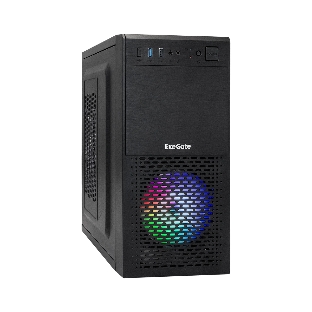 Компьютерный корпус Minitower ExeGate mEVO-7807-XP450 (mATX, БП XP450 с вент. 12см, 1*USB+1*USB 3.0, черный, 1 вент. 12см с RGb подсветкой)