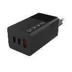 Сетевое зарядное устройство Maxvi A483GN 65W, 1xUSB-A, 2xUSB-C, черный, фото 1