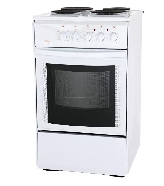 Плита электрическая Flama AE 1403 W белый, конфорок 4 шт, духовка 50 л, 50 см x 85 см x 60 см