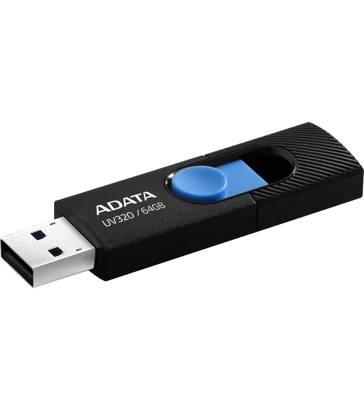 Флешка USB ADATA UV320 (AUV320-64G-RBKBL), 64Gb, USB 3.1, R/W 100/30, черный/синий
