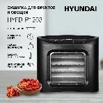 Сушка для фруктов и овощей Hyundai HYFD-P1203 12под. 500 Вт, черный, фото15