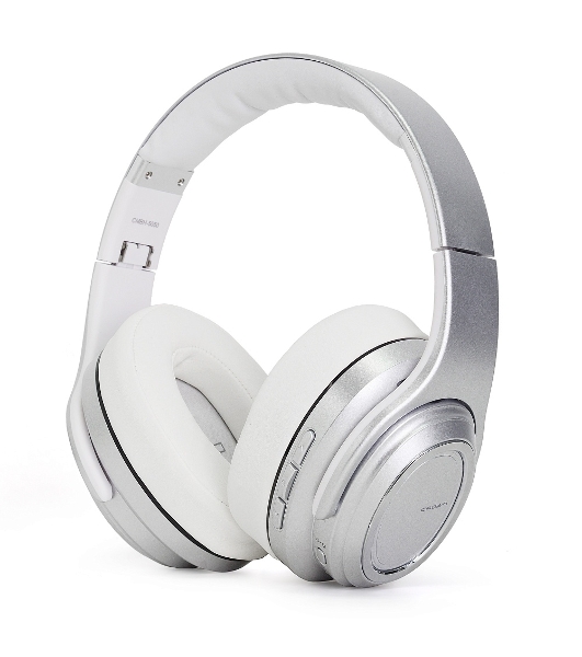 Беспроводные/проводные наушники Crown CMBH-5050 серебристый, накладные, Bluetooth + проводной, складная конструкция, до 10 ч