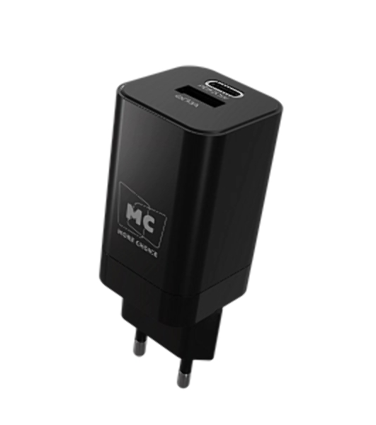 Сетевое зарядное устройство MORE CHOICE NC85 1USB+1Type-C 3.0A PD 20W+QC3.0, черный