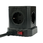 Сетевой фильтр Cablexpert Tower TWR-9-U4-B-2, 9 р, 16А, 4хUSB, 3.1А, 2 м, ур.защиты 4+, черный, коробка, фото4