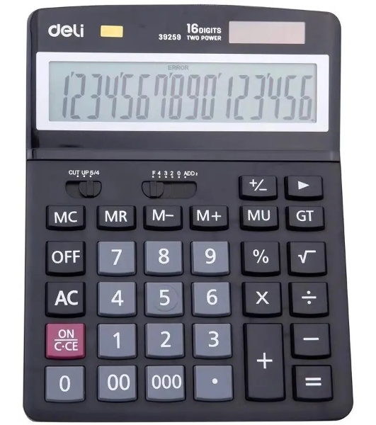 Калькулятор настольный Deli E39259 черный 16-разр.