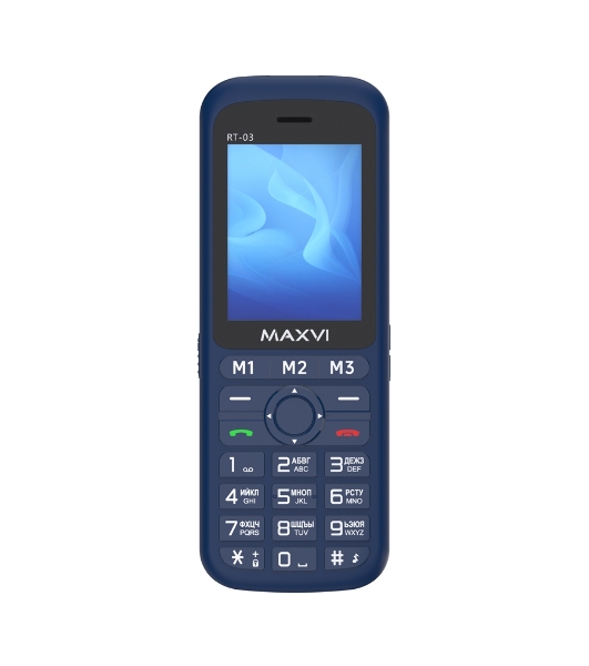 Мобильный телефон Maxvi RT-03 + док-станция, синий