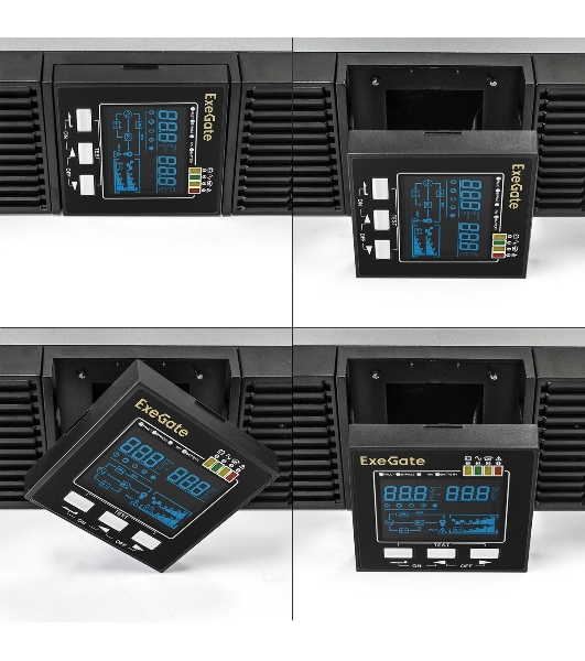 Источник бесперебойного питания On-line ExeGate PowerExpert ULS-2000.LCD.AVR.6C13.USB.RS232.SNMP.BC.2U 2000VA/2000W, On-Line, PF=1, LCD, 6*C13, RS232, USB, SNMP-slot, встроенные батареи 12V 7.2Ah - 6шт, батарейный коннектор, подключение до 4 внешних батарейных блоков 72В, Rackmount 2U/Tower, металлический корпус, черный