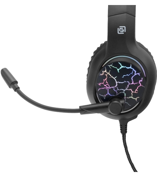 Гарнитура Oklick HS-L930G чёрный/синий, проводная, USB, подсветка