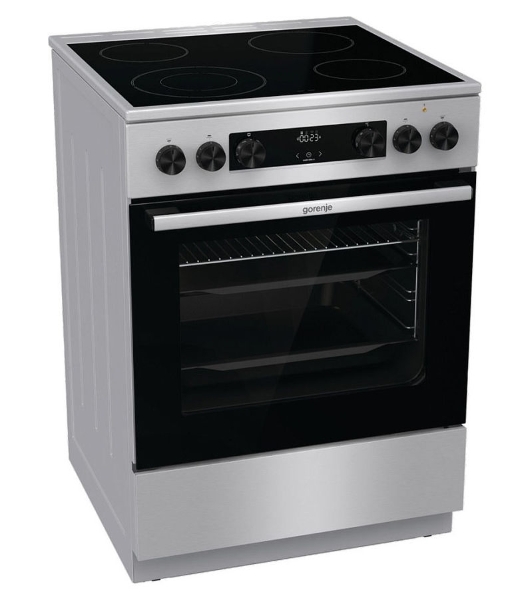 Плита электрическая Gorenje GECS6C70XC серебристый, конфорок 4 электрических, духовка 71 л, 60 см x 85 см x 60 см