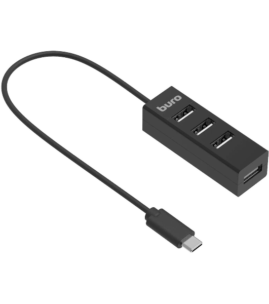 USB-концентратор Buro BPH-C-1906, USB-C, USB 2.0 4 порта, USB