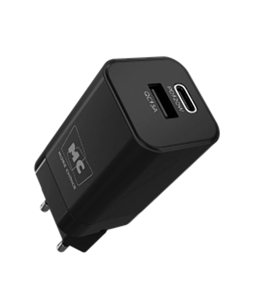 Сетевое зарядное устройство MORE CHOICE NC85 1USB+1Type-C 3.0A PD 20W+QC3.0, черный