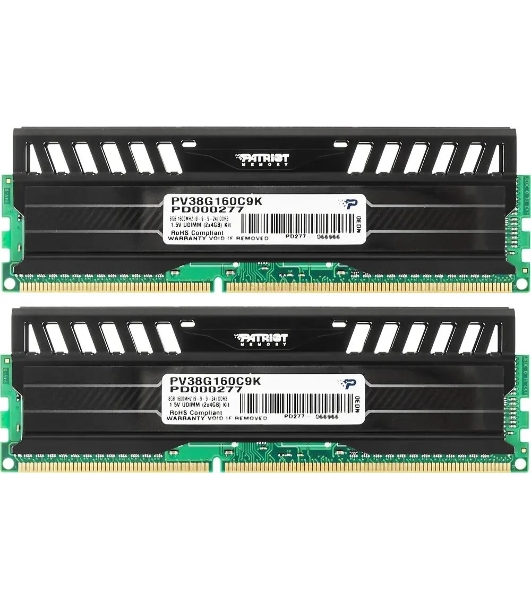 Оперативная память Patriot Viper 3, DDR3, 8GB (2x4 GB), 1600 MHz, CL9, DIMM, радиатор, черный