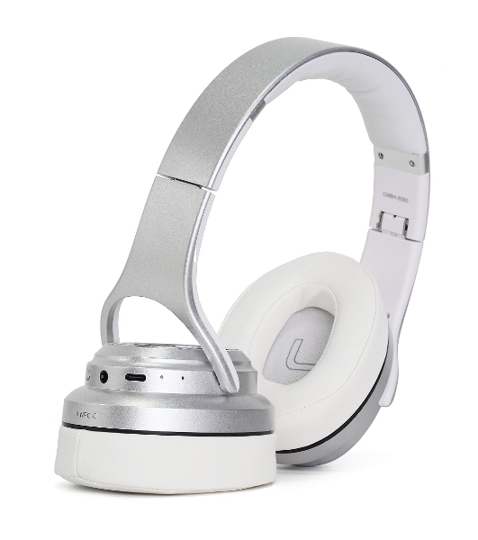 Беспроводные/проводные наушники Crown CMBH-5050 серебристый, накладные, Bluetooth + проводной, складная конструкция, до 10 ч