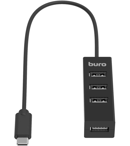 USB-концентратор Buro BPH-C-1906, USB-C, USB 2.0 4 порта, USB