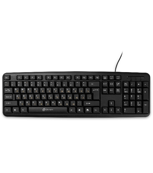 Клавиатура проводная Oklick 130M, USB, черный