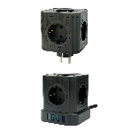 Сетевой фильтр Cablexpert Tower TWR-9-U4-B-2, 9 р, 16А, 4хUSB, 3.1А, 2 м, ур.защиты 4+, черный, коробка, фото6