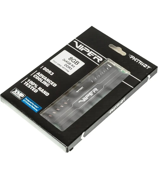 Оперативная память Patriot Viper 3, DDR3, 8GB (2x4 GB), 1600 MHz, CL9, DIMM, радиатор, черный