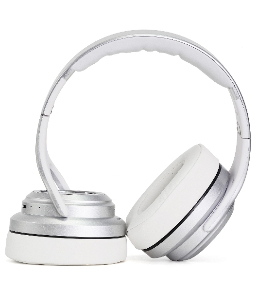 Беспроводные/проводные наушники Crown CMBH-5050 серебристый, накладные, Bluetooth + проводной, складная конструкция, до 10 ч