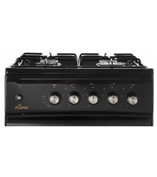 Плита газовая Flama N FG 24237 B коричневый, конфорок 4 газовых, духовка 50 л, 50 см x 85 см x 60 см